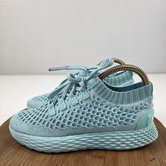 NOBULL Shoes Womens Size 6.5 Aqua Blue Knit Runner Running Athletic Sneakers - Picture 1 of 16
